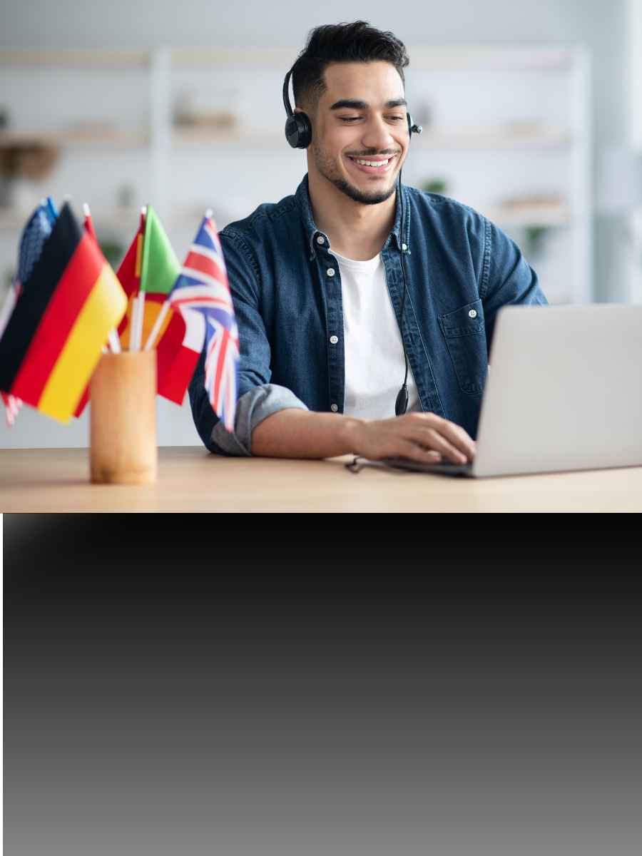 Student preparing for an English language test